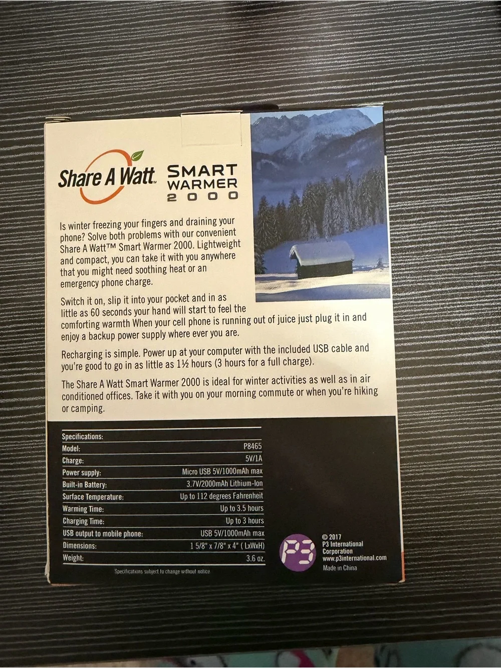 Share A Watt Smart Warmer 2000 Portable Hand Warmer & Charger - Silver